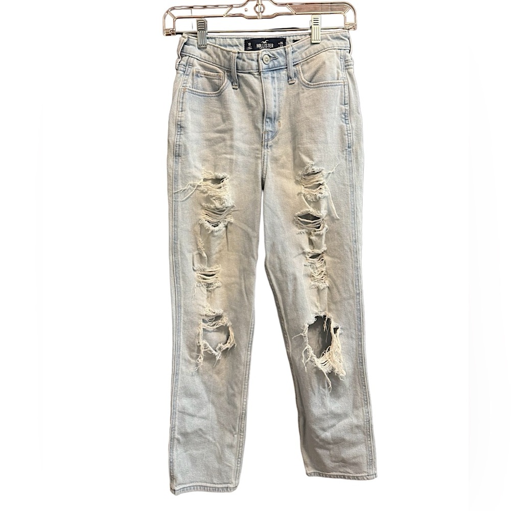 Hollister Ultra High Rise Mom Distressed Jean Vintage Stretch Size 1R